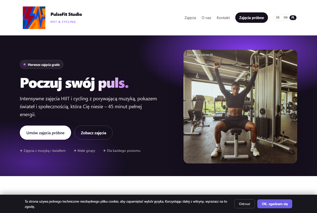 Studio fitness · Zajęcia